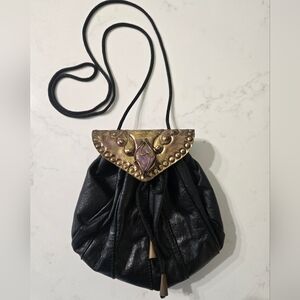 Vintage Brutalist Amethyst Pouch Crossbody